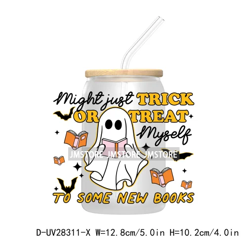 Spooky Ghost Boo Halloween Tis The Season UV DTF Transfer Stickers Decals For Libbey Cold Cup Mugs Tumbler Waterproof Book Ghoul