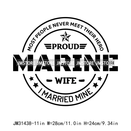 Happy Proud Marine Family Quotes I Raised Love Mine Military Pride Iron On DTF Transfers Stickers Ready To Press For Hoodies