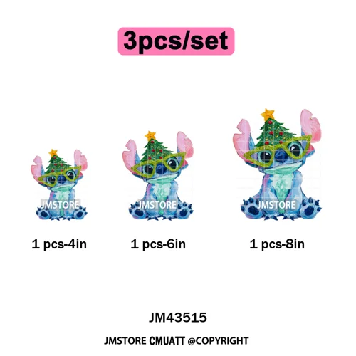 Cute Cartoon Characters Merry Christmas Holiday Gifts Xmas Iron on Washable DTF Heat Transfer Sticker Ready to Press for Clothes
