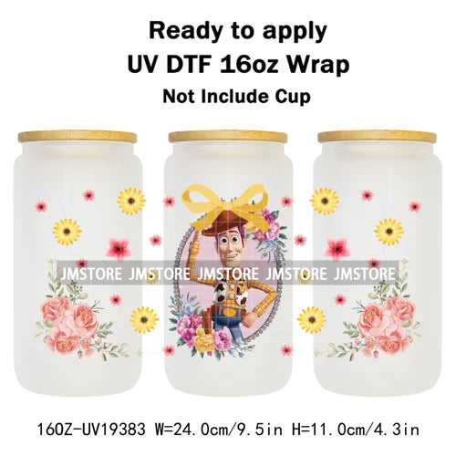 Strawberry Girls Cartoon Magic Mirror UV DTF Transfer Sticker Cup Tumbler Wrap For 16OZ Libbey Glass Wraps Bottle Mug DIY Labels