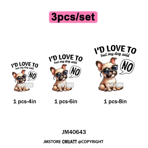 Funny Animal Snarky Inspire Quotes Dog Cat Sarcastic Saying Iron on DTF Washable Transfers Stickers Ready to Press for Clothes