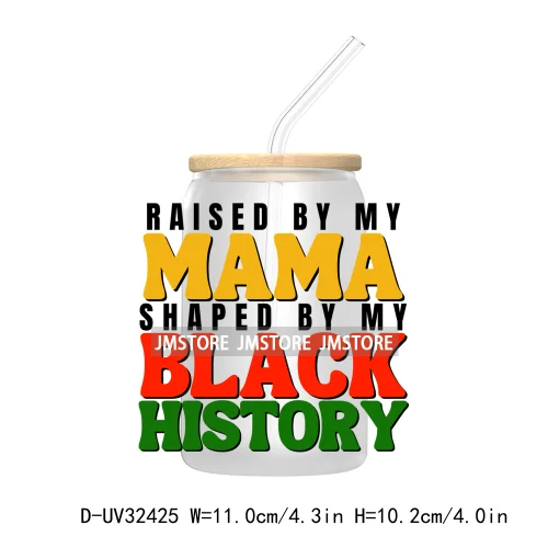 Black History Month Juneteenth African American UV Sticker Decals For Libbey Cold Cups Mugs Tumbler Transfer Stickers Waterproof