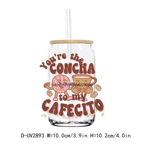 But First Cafecito Y Chismecito UV DTF Transfers Stickers Decals For Libbey Cold Cups Mugs Tumbler Waterproof DIY Craft