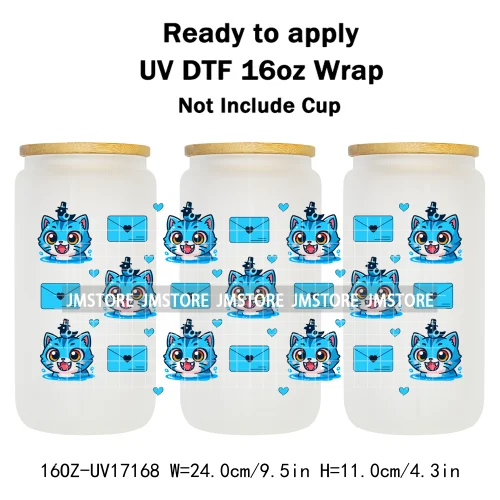 Kpop Demon Inspired Movie Boy Band Hunter Girl Anime Fan UV DTF Wraps Transfer Sticker Waterproof Logo For 16OZ Libbey Glass Can