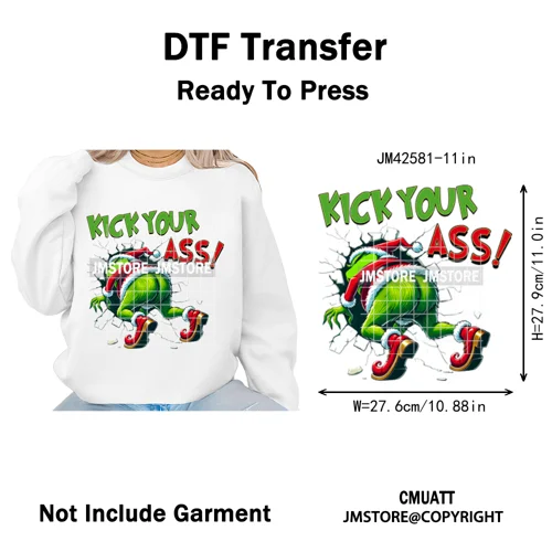 Cute Cartoon Character Coffee Cup Coquette Candy Merry Christmas Iron on DTF Heat Transfers Stickers Ready to Press for Hoodies