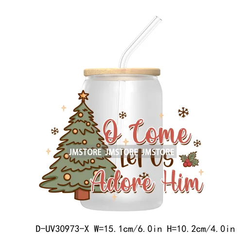 Jesus Christian Religious Christmas Faith Bible Verse UV Sticker Decals For Libbey Cold Cups Mugs Tumbler Transfer Stickers Logo