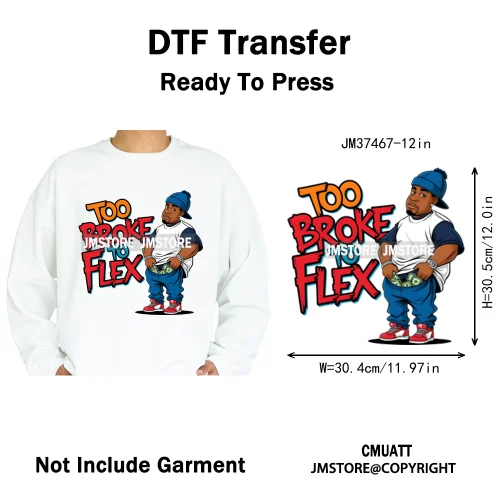 12in Colorful Rap Music Rock Vibes Mud Master Truck Space Trip Graffiti Iron on DTF Transfer Stickers Ready to Press for T-shirt