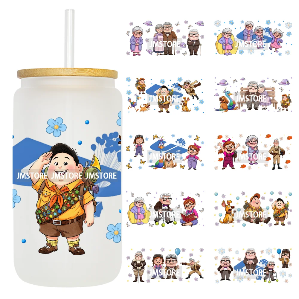 Up Gifts Balloon House Adventure Old Man 16OZ UV DTF Cup Wraps Ready To Apply Waterproof Transfer Stickers For Libbey Glass Can