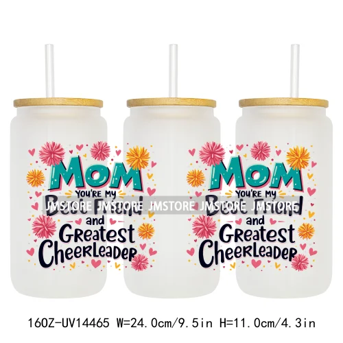 Mother's Day Quotes Mom Love UV DTF Wraps Transfer Sticker Waterproof Custom UV DTF Prints For 16OZ Libbey Glass Can Tumbler Mug