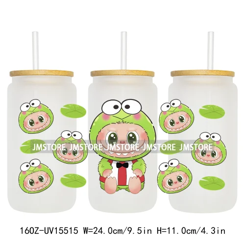 Coquette Bow Kids Cartoon Doll Characters UV DTF Cup Wraps Ready To Apply Waterproof Transfer Stickers For 16OZ Libbey Glass Can