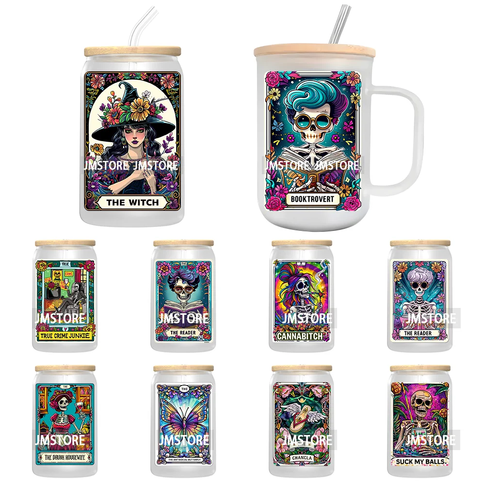 The Witch Tarot Card UV DTF Transfer Stickers Decals For Libbey Cold Cups Mugs Durable Waterproof Custom Logo Label Gothic Vibes