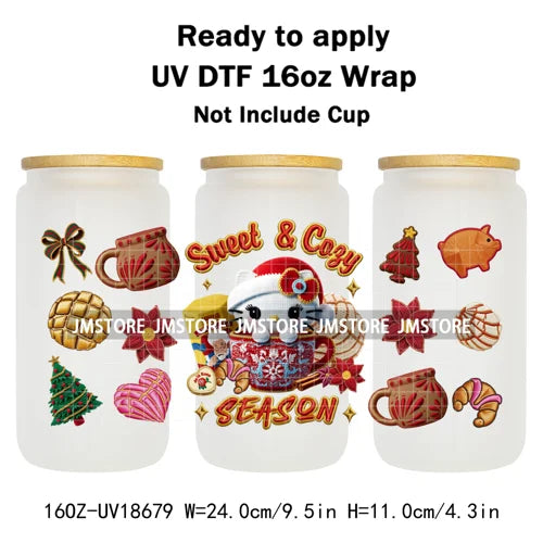 Christmas Movie Characters UV DTF Cup Wrap Ready To Apply Transfer Stickers Waterproof 16OZ Tumbler Wraps For Libbey Glass Can