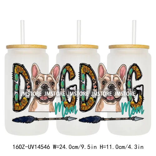 Floral Blessed Mama Leopard Mom 16OZ UV DTF Cup Wraps Ready To Apply Waterproof Transfer Stickers For Libbey Glass Can Tumbler