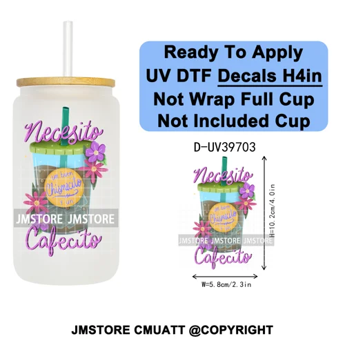 Mexican Conchas Spooky Ghost Concha UV DTF Decals Ready To Apply Waterproof Transfer Stickers Prints For 16OZ Libbey Glass Can
