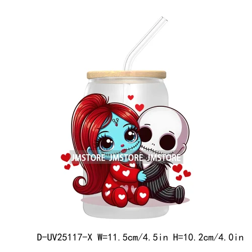 Cartoon Halloween Princess UV DTF Transfer Stickers Decals For Libbey Cold Cups Mugs Tumbler Waterproof DIY Custom Logo Labels