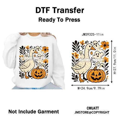 Funny Halloween Quotes Ghouls Stay Spooky Creep It Real Iron on DTF Washable Transfers Stickers Ready to Press for T-shirts Bags