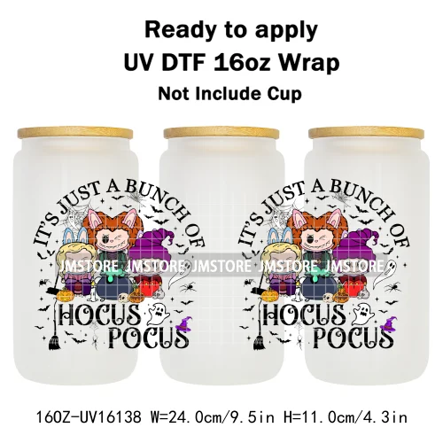 Spooky Doll Monster Characters UV DTF Stickers Fall Pumpkin Halloween Ready to Transfer Cup Wrap For Libbey Can Glass Tumblers