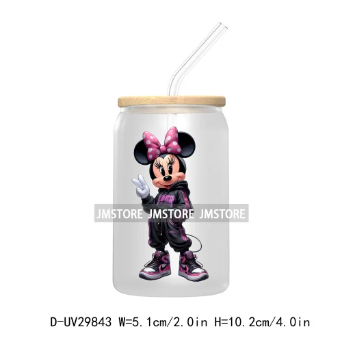 Streetwear Mouse Girl Boy UV DTF Transfer Stickers Decals For Libbey Cold Cups Mugs Tumbler Waterproof Labels Cartoon Characters