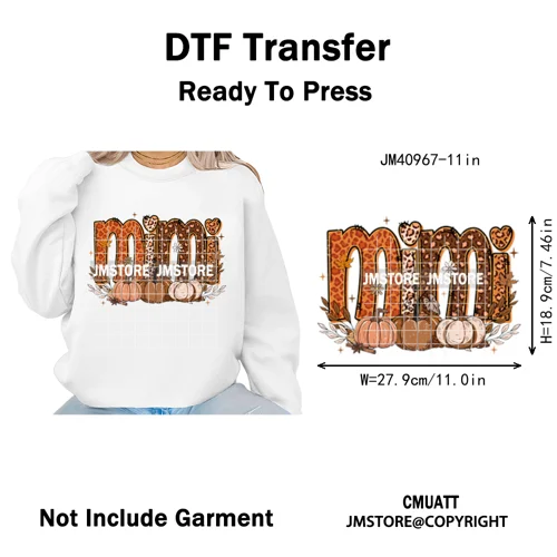Coquette Preppy Fall Leopard Mama Floral Amen Autumn Pumpkin Season Iron on DTF Transfers Stickers Ready to Press for Textile