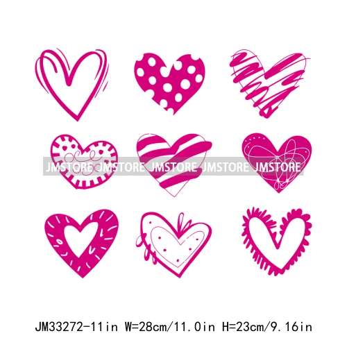 Colorful Love Heart Lips Coquette Happy Valentine's Day Iron On DTF Heat Press Transfers Stickers Ready To Press For Clothing