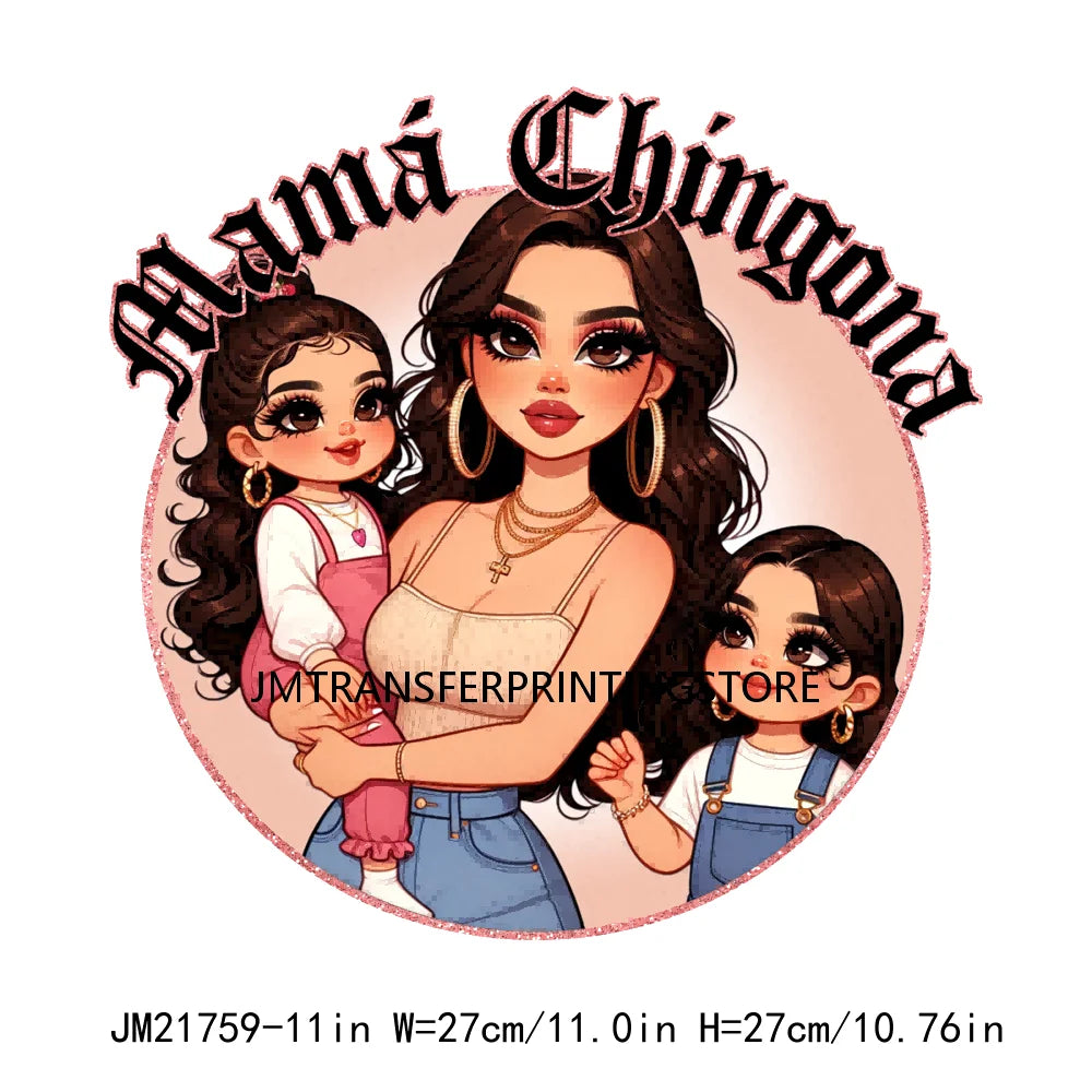 Latina Mexican Chingona Chicana Mom Sayings Hay Comida En La Cas Porque Soy Tu Madre Y Punto DTF Transfer Stickers For Hoodies