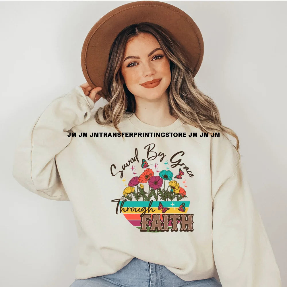 Inspirational God Faith Quotes Good Vibes Blessed Logos Iron on DTF Washable Transfers Stickers Ready to Press for T-shirts Bags