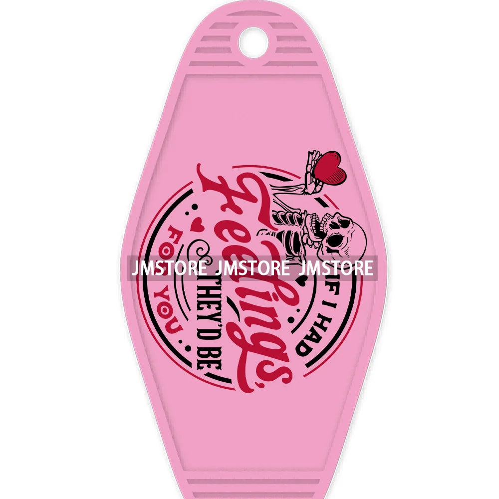 Loved To Death Skeleton Rose High Quality WaterProof UV DTF Stickers For Motel Hotel Keychain Blanks XOXO Valentines Day