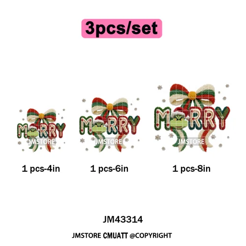 Latch Hook Faux Yarn Cartoon Movie Friends Merry Christmas Iron on Washable DTF Transfers Stickers Ready to Press for Textiles