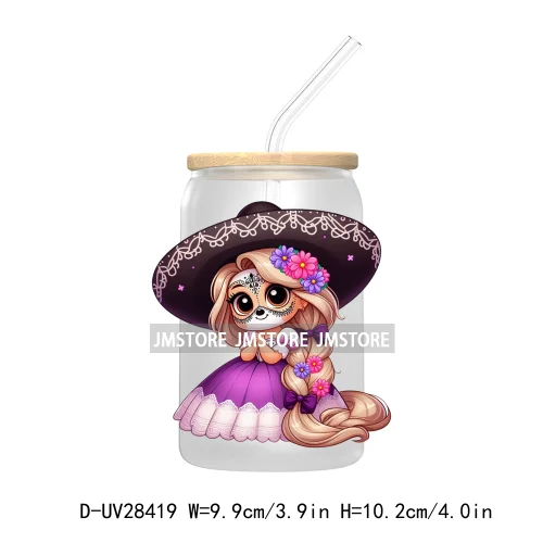 Mexican Little Princess UV DTF Transfer Stickers Decals For Libbey Cold Cups Mugs Tumbler Waterproof Craft Day of the Dead Girls