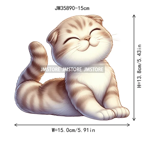 15cm 5.9in Kids Yoga Kungfu Cat Iron On Transfer Stickers For Clothes DTF Printed Vinyl Thermal Appliques Washable T-Shirt Decal