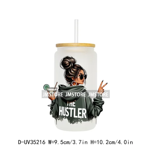 Funny Sarcastic Woman Sassy Girl UV DTF Transfer Stickers Decals Ready To Apply Waterproof For 16OZ Libbey Glass Can Cup Tumbler
