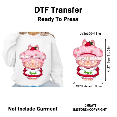 New Coquette Cartoon Monster Friends Costume Girly Kids Love Iron On DTF Transfer Stickers Designs Ready To Press for Clothing