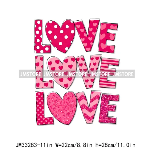 Colorful Love Heart Lips Coquette Happy Valentine's Day Iron On DTF Heat Press Transfers Stickers Ready To Press For Clothing