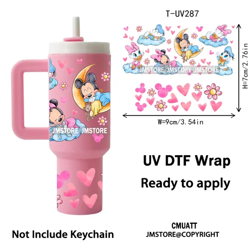 Coquette Cartoon Cat Princess Magical Kingdom UV DTF Wraps Ready To Use Transfer Stickers Waterproof For Mini Tumbler Keychain
