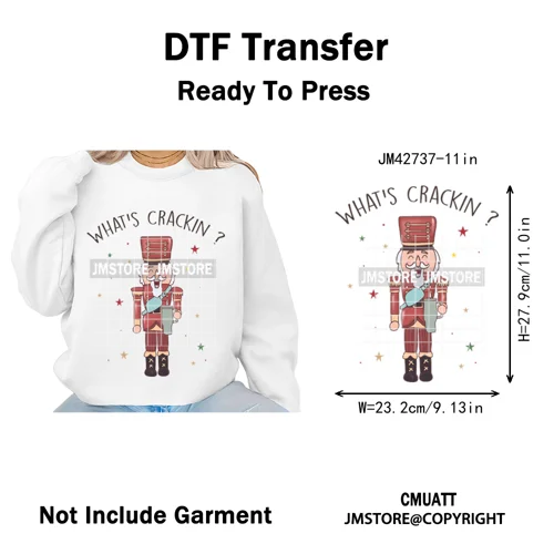 Y'all Are Nuts Pastel Cartoon Character Tis The Season Christmas Iron on DTF Heat Transfers Stickers Ready to Press for Clothes