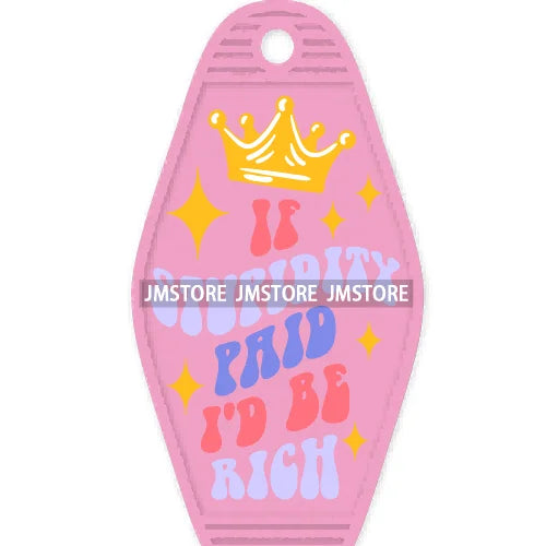 Wife Mom CEO Funny Quotes High Quality WaterProof UV DTF Sticker For Motel Hotel Keychain Small Business Mama