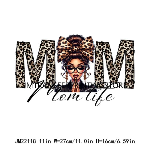 Blessed Proud Black Women Small Business Mama Cheer Mom Life Logos Autism Mom DTF Transfer Stickers Ready To Press For Hoodies