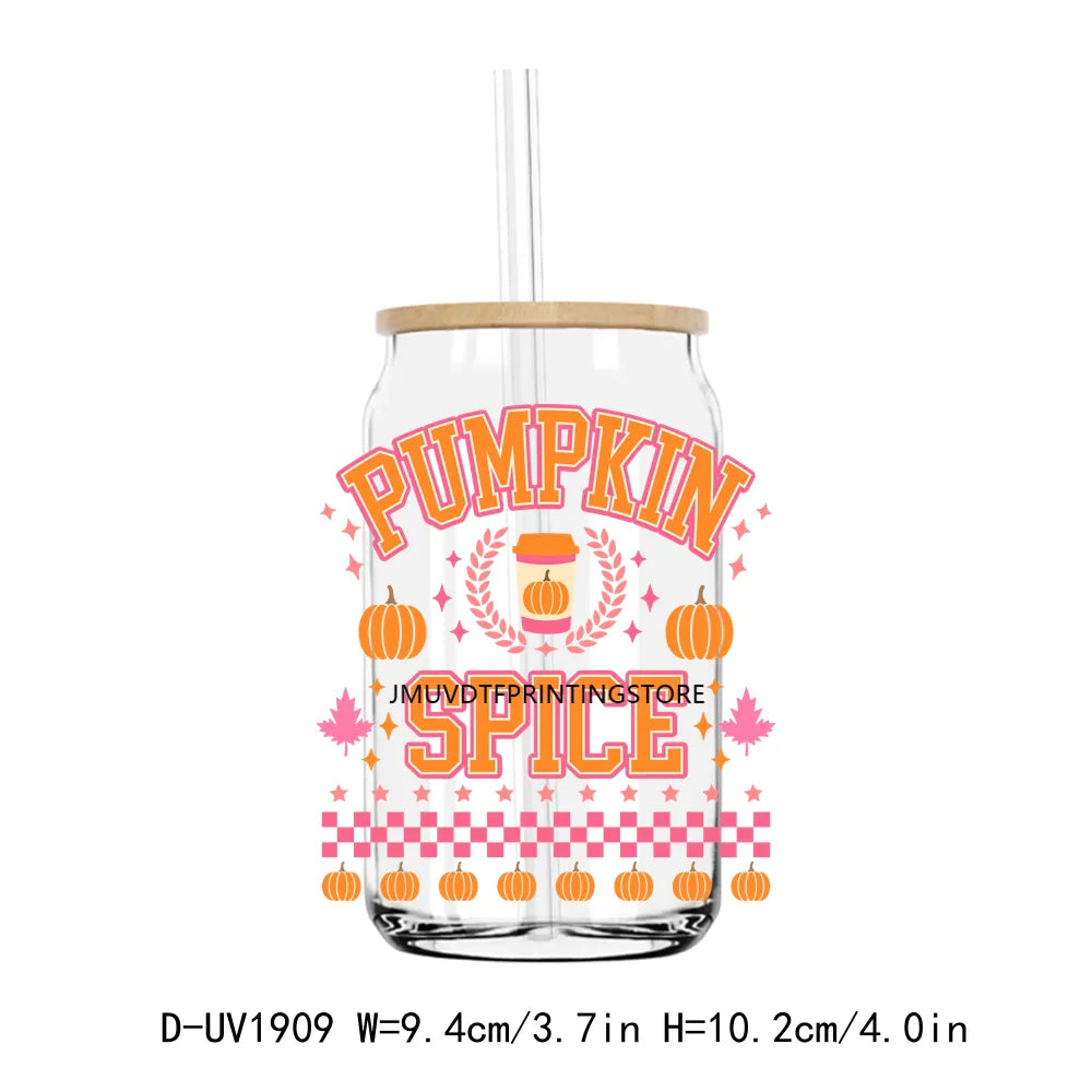 Pumpkin Spice Season Fall Halloween UV DTF Transfers Stickers Decals For Libbey Cold Cups Mugs Tumbler Waterproof DIY Craft