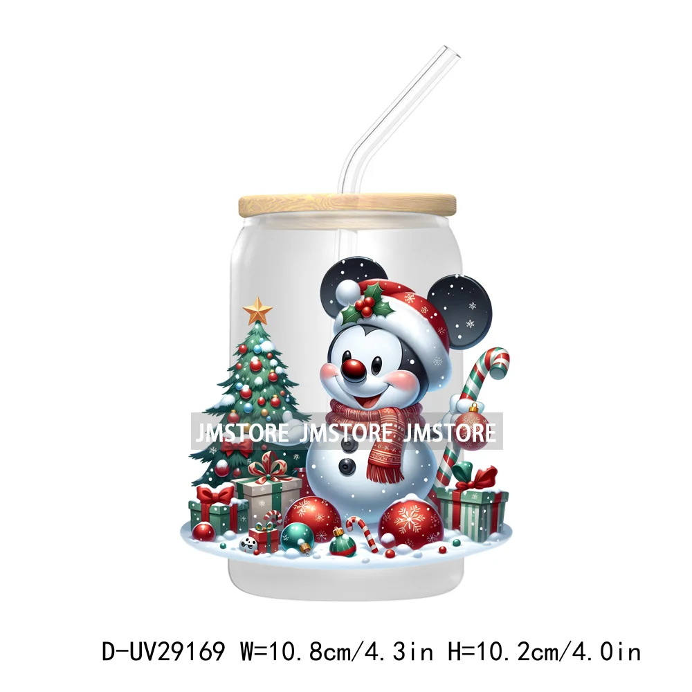 Christmas Vibes Cartoon Mouse Friends UV DTF Transfer Stickers Decals For Libbey Cold Cups Mugs Tumbler Labels Magical Kingdom