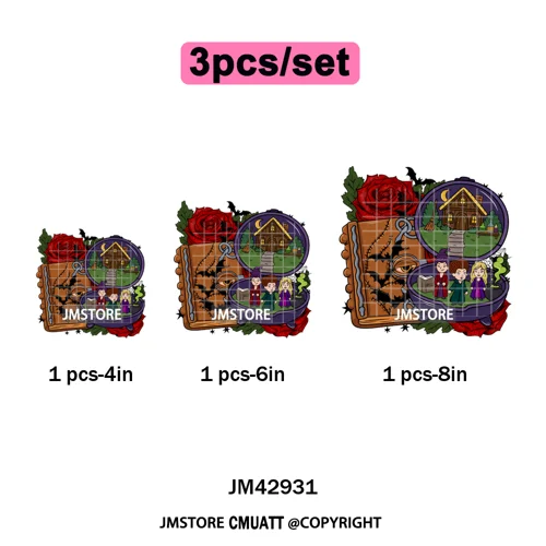 Horror Characters Halloween Spooky Cartoon Friends Scary Pumpkin Iron on DTF Transfers Stickers Ready to Press for Sweatshirts