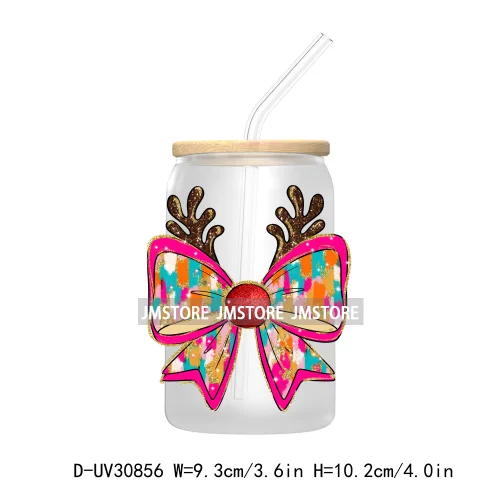 Christmas Pencil Tree Gift For Teacher UV DTF Transfer Stickers Decals For Libbey Cold Cups Mugs Tumbler Waterproof Coquette Bow