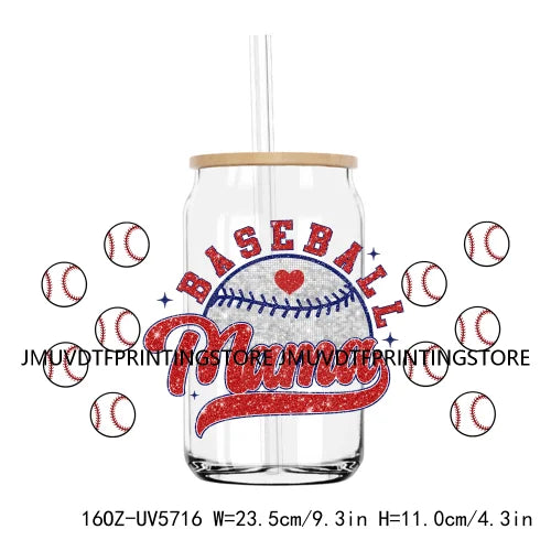 Sport In My Mom Era 16OZ UV DTF Cup Wrap Transfers Stickers Softball Custom Labels Durable Waterproof Logo For Libbey Glass Can