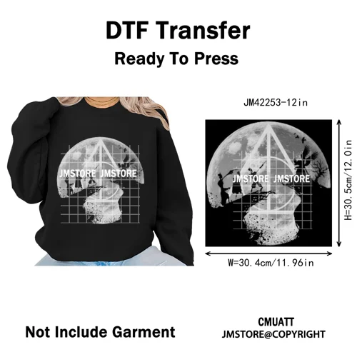 Horror Characters Halftone Movie Shows Scary Halloween Vibes Iron on DTF Washable Transfers Stickers Ready to Press for Clothing