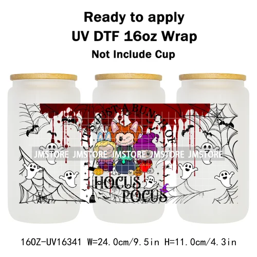 Spooky Doll Monster Characters UV DTF Stickers Fall Pumpkin Halloween Ready to Transfer Cup Wrap For Libbey Can Glass Tumblers