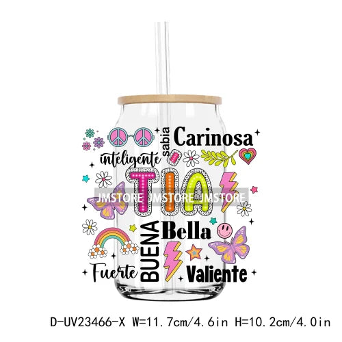 Mama Abele Tia Mandre Spanish Latina UV DTF Transfers Stickers Decals For Libbey Cold Cup Mugs Tumbler Waterproof DIY Craft Logo