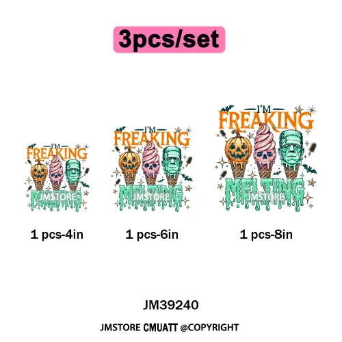 Funny Cute Ghost Preppy Spooky Season Sarcastic Halloween Iron on DTF Washable Transfers Stickers Ready to Press for T-shirts