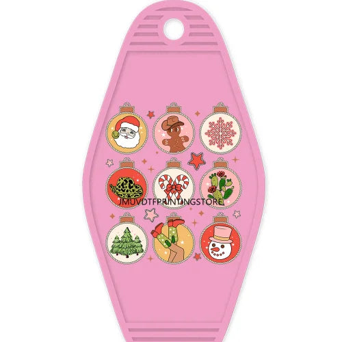 Christmas Mama Santa Claus High Quality WaterProof UV DTF Sticker For Motel Hotel Keychain ot Cocoa Season