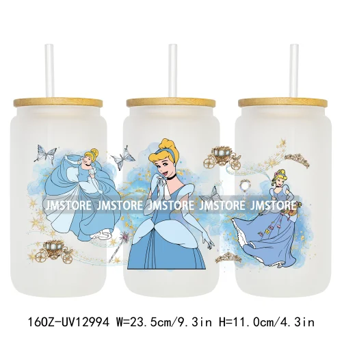 Best Friends Princess Movie Themed 16OZ UV DTF Cup Wraps Ready To Apply Waterproof Transfer Sticker For Libbey Glass Can Tumbler