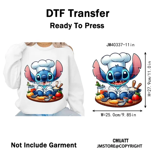 Trendy Cartoon Animal Characters Lover Cold Peel Logos Iron on DTF Washable Transfers Stickers Ready to Press for Hoodies Bags