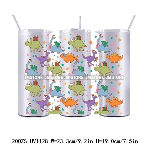 Christmas Gingerbread Reindeer 20OZ Tumbler Wraps Ready To Ship UV DTF Transfer Stickers Waterproof Prints For Skinny Tumbler